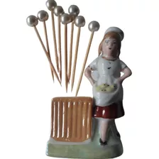 Figura De Porcelana Con 8 Pinchos Para Copetín De Regalo