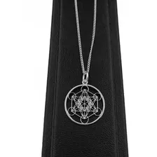 Dije Y Cadena Metatron Mediano Plata 925 Con Envio