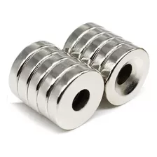 10 Peças Imã De Neodimio 11.7mm X 2.6mm Redondo C/ Furo 4mm