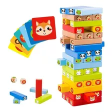 Brinquedo Jenga Animais Com Dados - Tooky Toy Premium