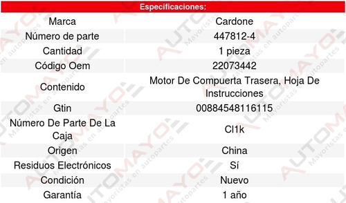 1-motor Elevacion Ventana Chevrolet Blazer Scottsdale 1991 Foto 5