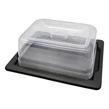 Campana C/ Bandeja Rectangular Plastica Tortas Alimentos Hsk