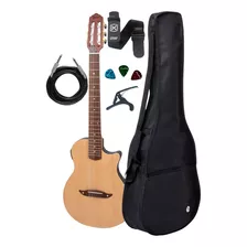 Violão Giannini Stage Nylon Solido Eletrico + Kit Completo