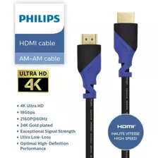 Cabo Hdmi Premium 2.0 4k 3d Hdr 1,5 Metros Original Philips