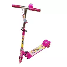 Patinete Infantil Metal Princesas 3 Rodas C/ Led - Buzina