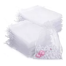 100 Bolsas Organza Tela Para Joyas Regalo 9x12 Cm