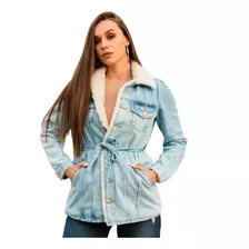 Parka Jeans Sobretudo Jaqueta Oversize Feminina Acinturada