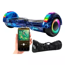 Patineta Scooter Electrica Hoverboard Luz Rgb Parlante Bt Color Azul