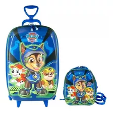 Kit Mochila De Rodinha Tripla Lancheira Paw Patrol 3d Maxtoy