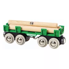 Vagón De Carga De Madera Brio World 33696, 4 Piezas, Tren De