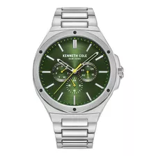 Reloj Hombre Kenneth Cole Kcwgk2235102 New York Color De La Correa Plateado Color Del Bisel Plateado Color Del Fondo Verde
