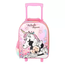 Maleta Minnie Mouse Unicornio Artesco Color Rosado