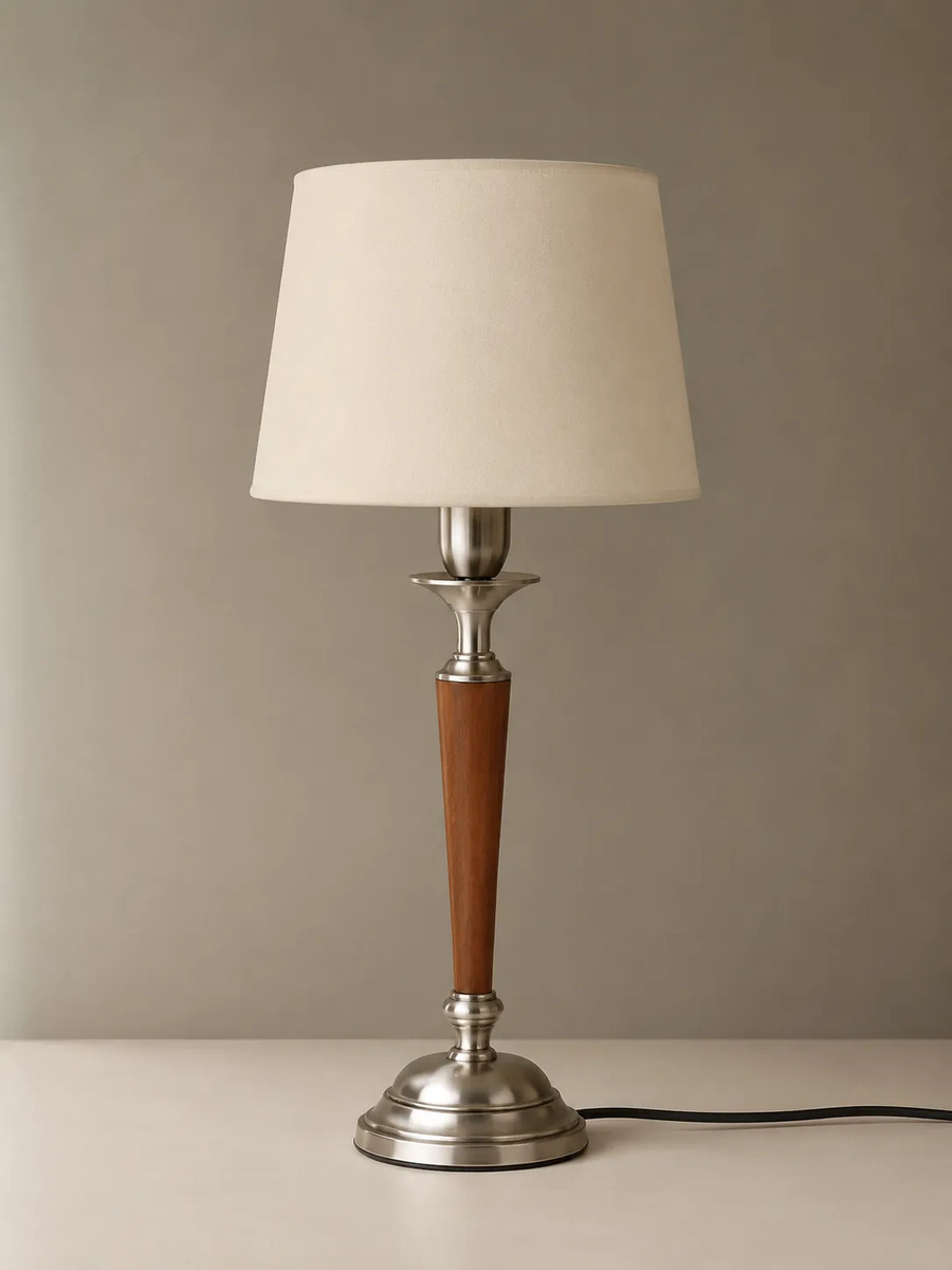 Veladores Con Pantalla A Elección Art. 266 Platil Cono Madera A Elección