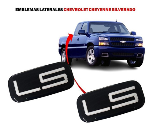 Par De Emblemas Laterales Ls Chevrolet Cheyenne 1999-2007 Foto 4