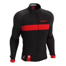 Camisa Ciclismo Ert Classic Stripre Black Red Manga Longa 