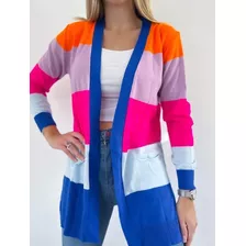 Saco Cardigan Largo Mujer Dama / Varios Colores