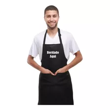 Avental Bordado Personalizado Uniforme Chef Cozinha Barbeiro