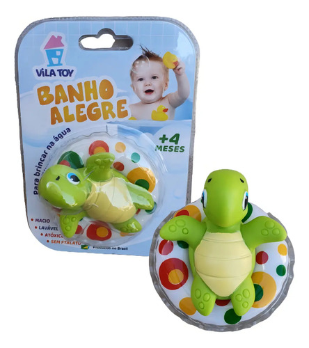 Brinquedo De Banho Tartaruga Verde Borracha Vila Toy Para Bebê