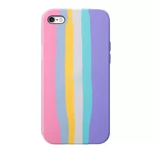 Capa Capinha Silicone Para iPhone Arco Iris Candy Rainbow