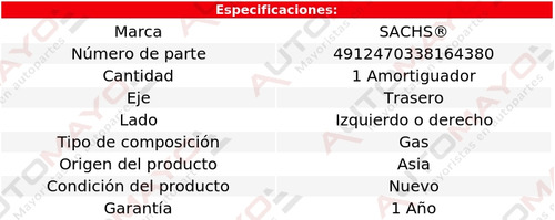 1 - Amortiguador Gas Tras Izq/der Sachs Strada Fiat 06-10 Foto 2