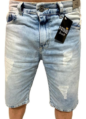 Short Jeans Bermuda Masculina Shorts Com Lycra Destroyed 
