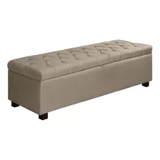 Recamier Baú Sara 155cm P Cama Queen Captone Pé De Madeira