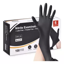 Schneider Guantes De Examen De Nitrilo, Negro, 4 Mil, Sin Lt