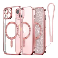 Funda De Celular Meifigno, P/ iPhone 15 Plus, Rosa Dorado