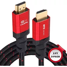 Cable Hdmi 2.0 4k De 3 Pies [paquete De 3] De Ritzgear. Cabl