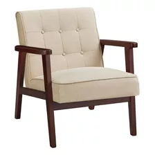 Silla Moderna Brazos Y Patas Madera Maciza Acolchado Sala 