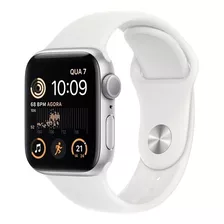 Apple Watch Se Caixa Prateada 40mm Pulseira Esportiva Branca Cor Cinza Cor Da Caixa Prateado Cor Da Pulseira Branca/padrão