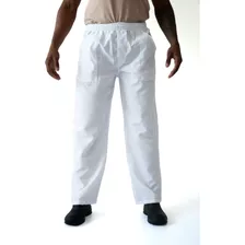 Calça Para Trabalho Uniforme Em Oxford Com Elástico E Bolsos