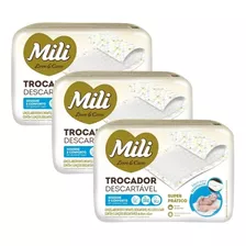 Lençol Absorvente Descartável Trocador Mili 3 Pacotes 15un