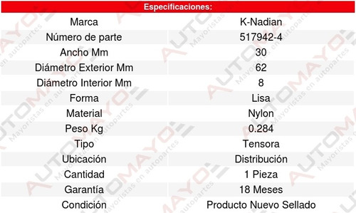 Polea Tensora Distribucion 406 L4 2.0l 95 Al 04 8592234 Foto 3