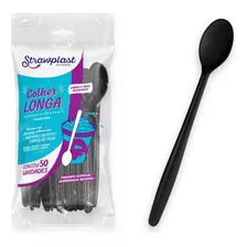 500un Colher Longa Plástica Açaí Sorvetes Strawplast 18cm