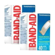 Kit C/2 Curativo Transparente Band-aid 1,9cmx 7,6cm Cx 40 Un