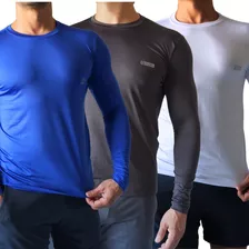 Kit 3 Camisa Uv Camiseta Masculino Protecao Termica Dry Fit 