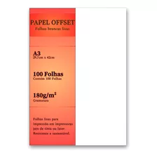 Papel Offset A3 Branco 100 Folhas Sulfite 180g Top