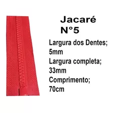 Zíper Para Jaquetas, Bolsas Extra Forte Cor Vermelho 70cm Cod X36