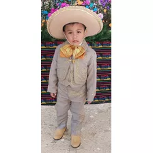 Traje De Charro Caqui Sutach Mariachi T/4 Revolucion Gratis