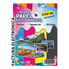 Papel Fotográfico A4 Inkjet 240gr X 20 Unidades Alta Resoluc