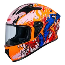 Capacete Smk Stellar Werewolf Ma713 Laranja, Bco, Verm E Az