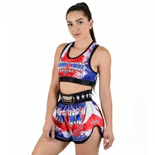 Conjunto Muay Thai Feminino Treino Top E Short Thai Boxing