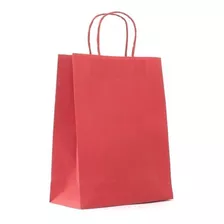 Bolsa Papel Roja Con Manilla 22x30x10 (10 Unidades)