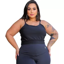 Top Croped Plus Size Casual Academia Ginastica Oferta Treino