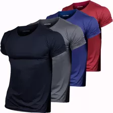 Kit 4 Camisas Dry Fit Academia Esportiva Com Proteção Uv