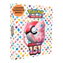 Fichário Pasta Álbum Pokemon + 05 Folhas + 59 Cards + Brinde