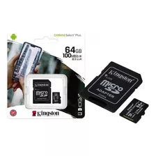 Cartão De Memória 64gb 100mbs Canvas Select Plus Kingston