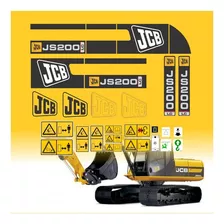 Adesivo Compatível Escavadeira Jcb Js 200 Lc Js200 Lc 2014 Cor Padrão