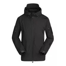 Campera Tactica Neoprene Softshell Negro Capucha Impermeabl